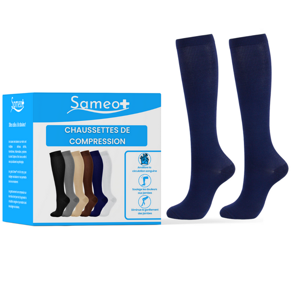 Chaussettes de contention de confort – BLEU ELECTRIQUE – LAPADD