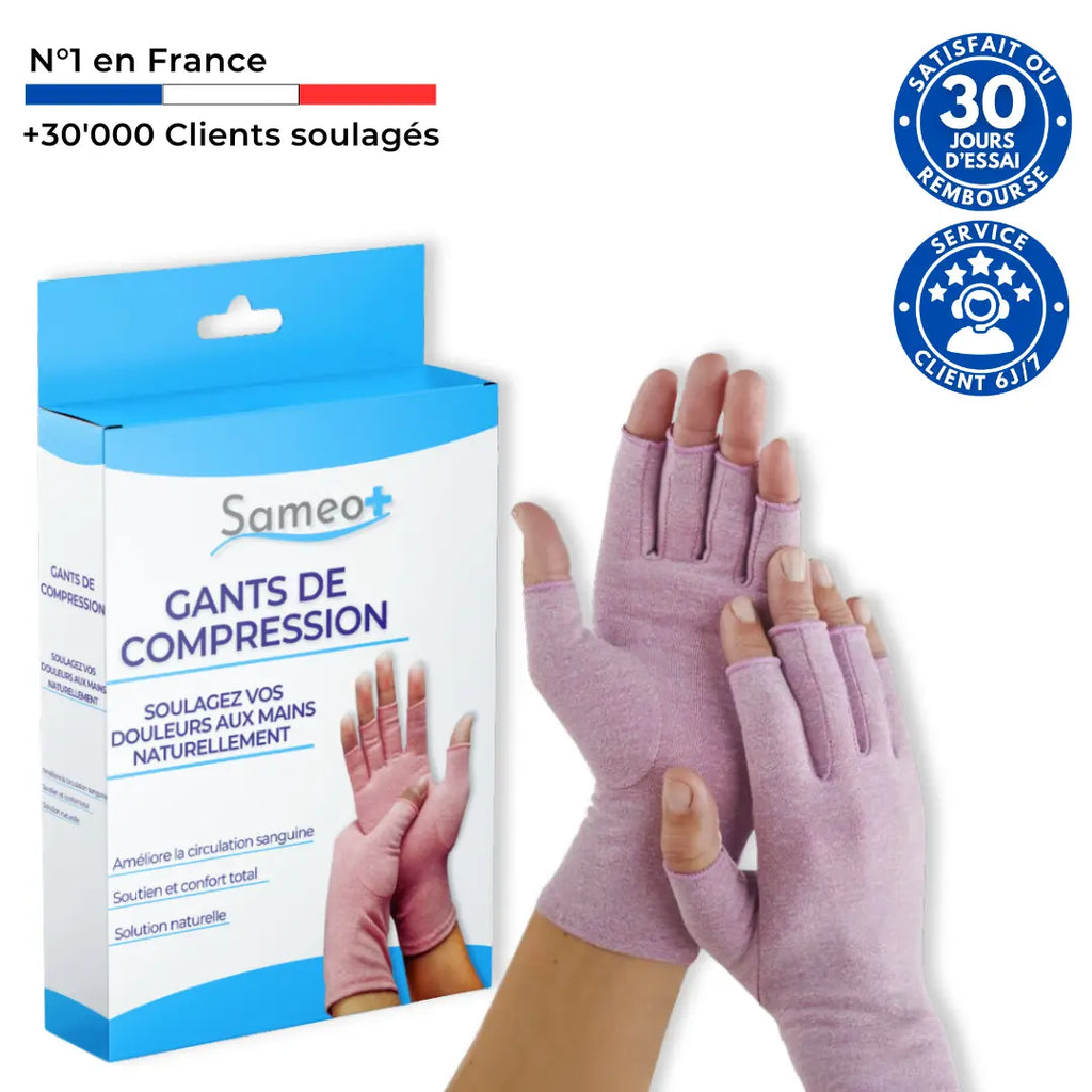 Gants de compression anti-douleurs Rose | Sameo™ Mysameo