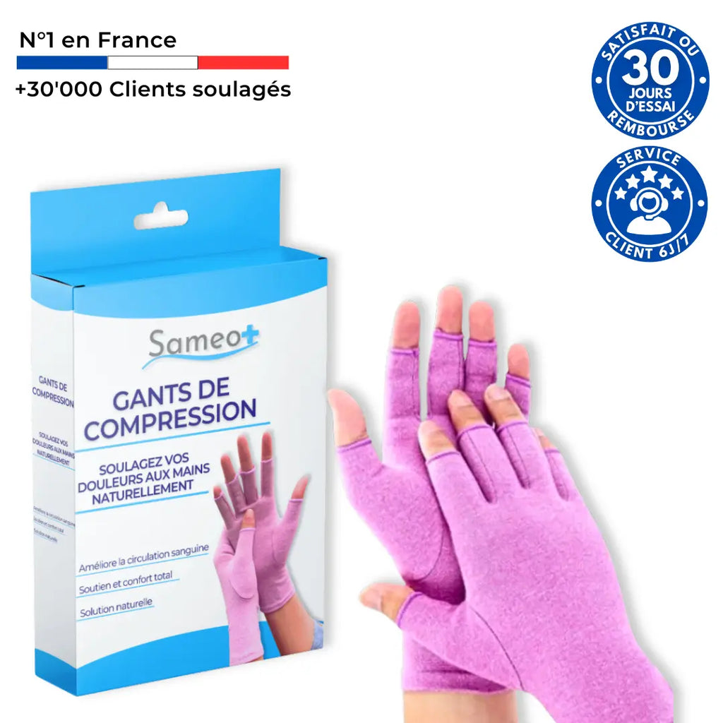 Gants de compression anti-douleurs Violet | Sameo™ Sameo™